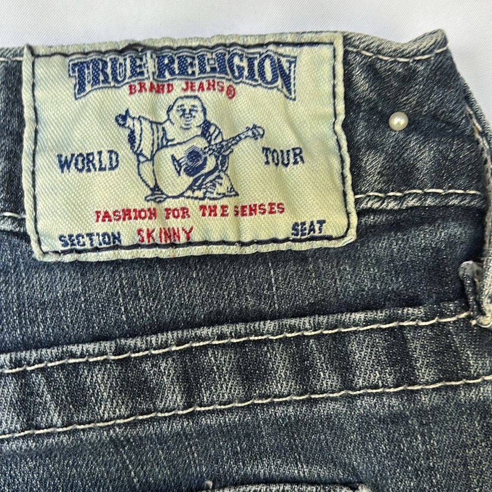 Slightly Worn Authentic True Religion Women's Blue Jeans Skinny Fit  Size 31 - Picture 4 of 17